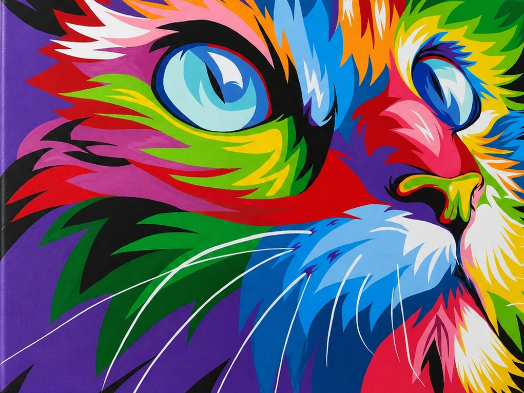 Gato, acrílico sobre lienzo, 30×40 cm