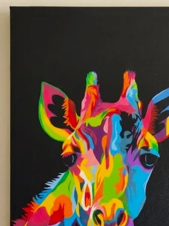 Jirafa, acrílico sobre lienzo, 30×40 cm