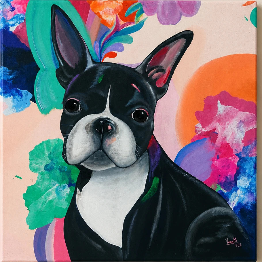 Mascota Personalizada, acrílico sobre lienzo, 40×40 cm