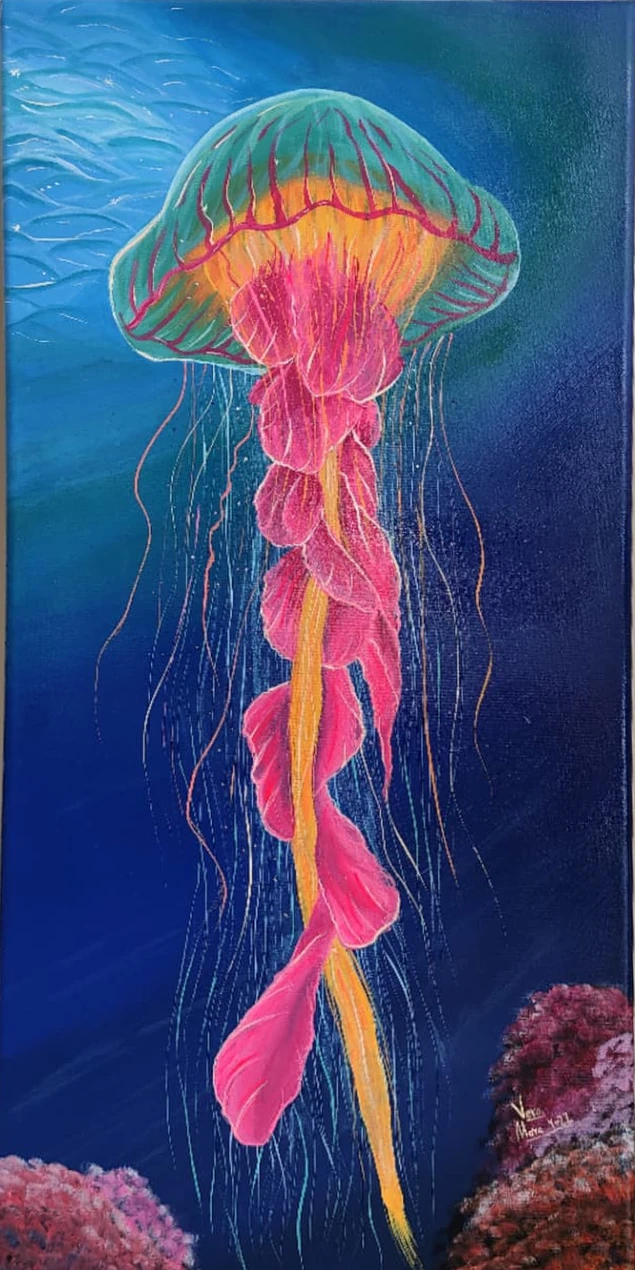 Medusa, acrílico sobre lienzo, 30×60 cm