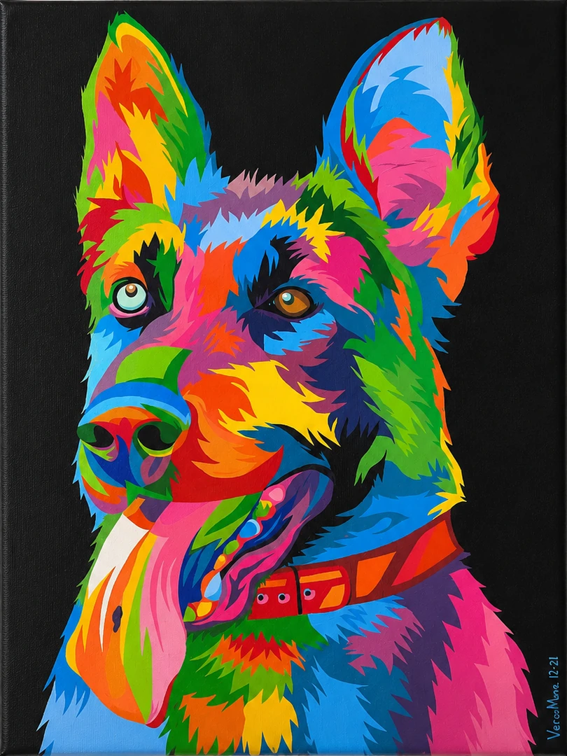 Perro, acrílico sobre lienzo, 30×40 cm